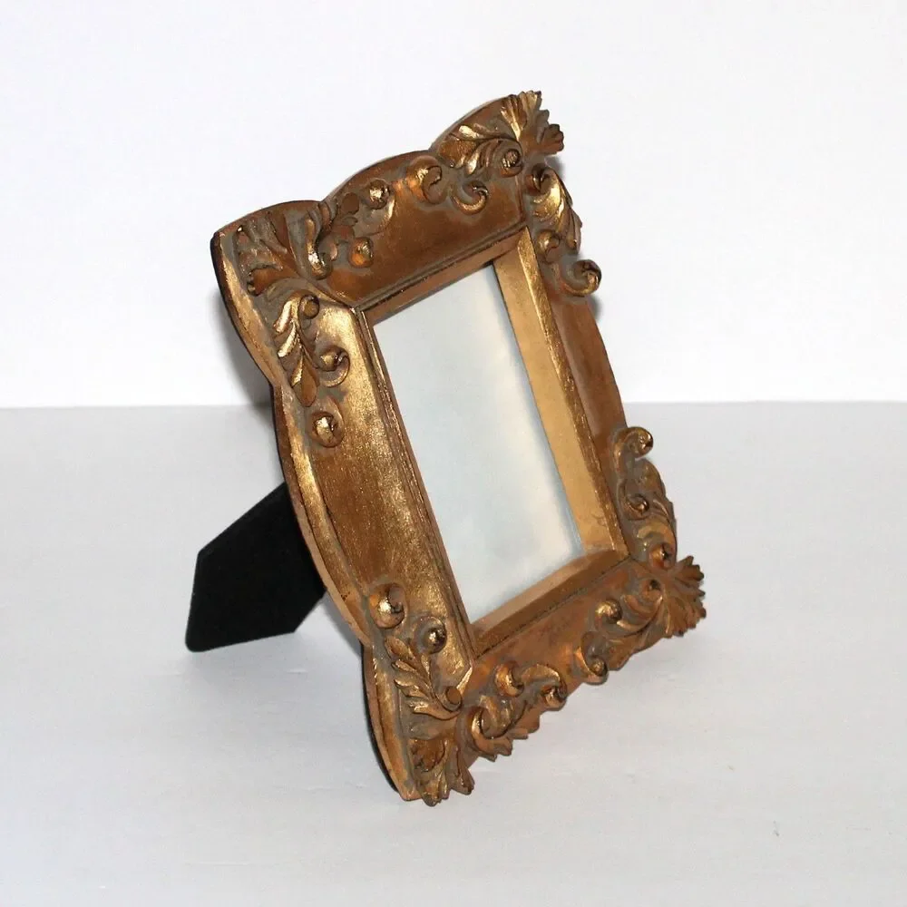 Photo Frame Baroque Gold Ornate leaf scroll table top 5 x 3.5